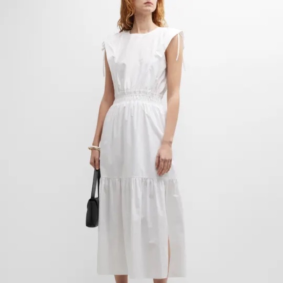 NWT XS Frame Denim Cotton-Poplin Midi Dress - Picture 1 of 5
